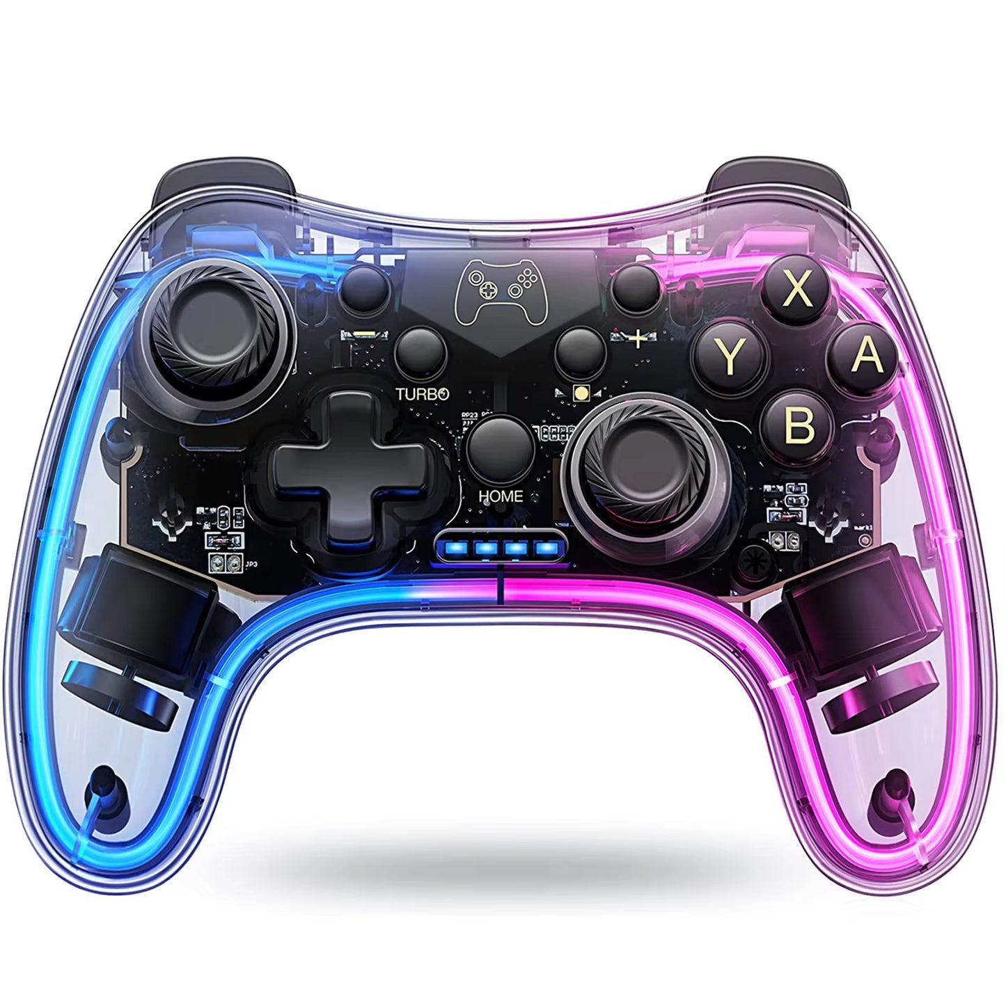 Controller with RGB Breathing LED, Switch Controllers Remote Supports Multi-Platform&App with Turbo, Wake-Up Function