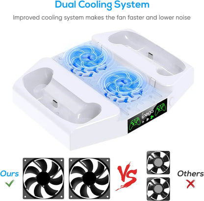 Cooling Stand for Xbox Series S Console,Dual Charging Station Dock for Controller with Adjustable 3 Level Wind Cooling Fan